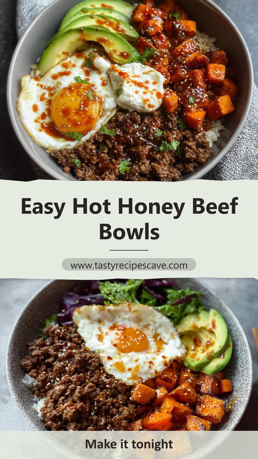 Hot Honey Ground Beef Bowls With Sweet Potatoes — pin 1