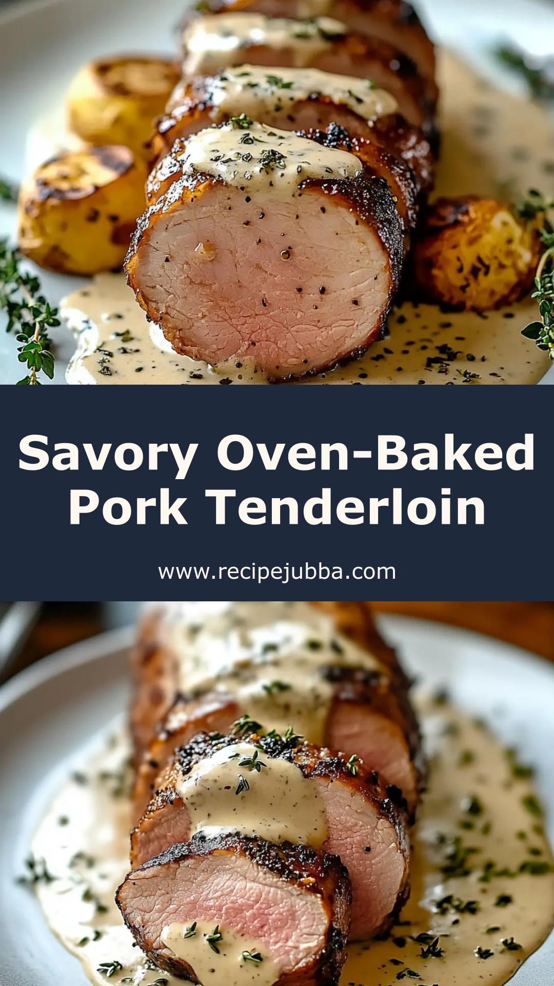 Savory Oven-Baked Pork Tenderloin with Creamy Dijon Sauce: Make-Ahead Comfort Dish — pin 2