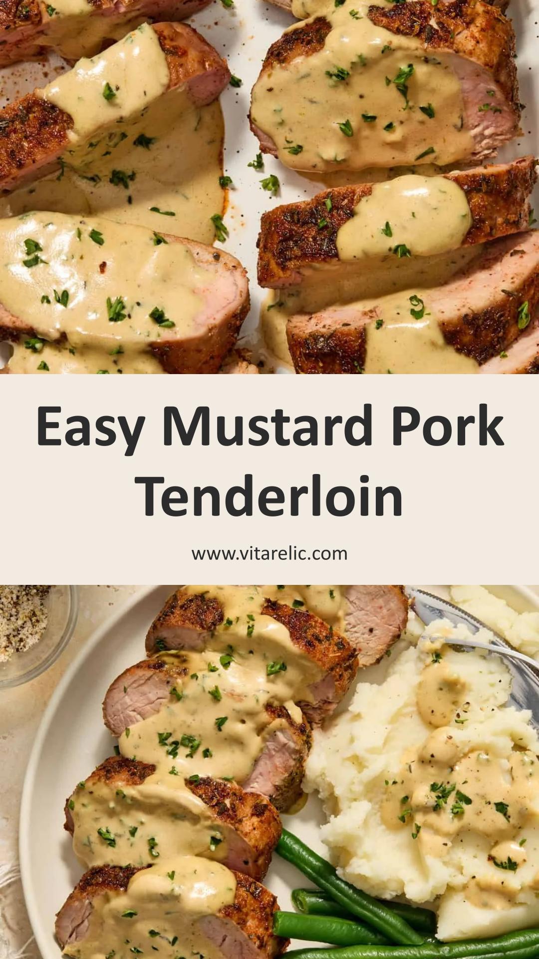 Pork Tenderloin with Mustard Sauce and Golden Spice Crust — pin 1