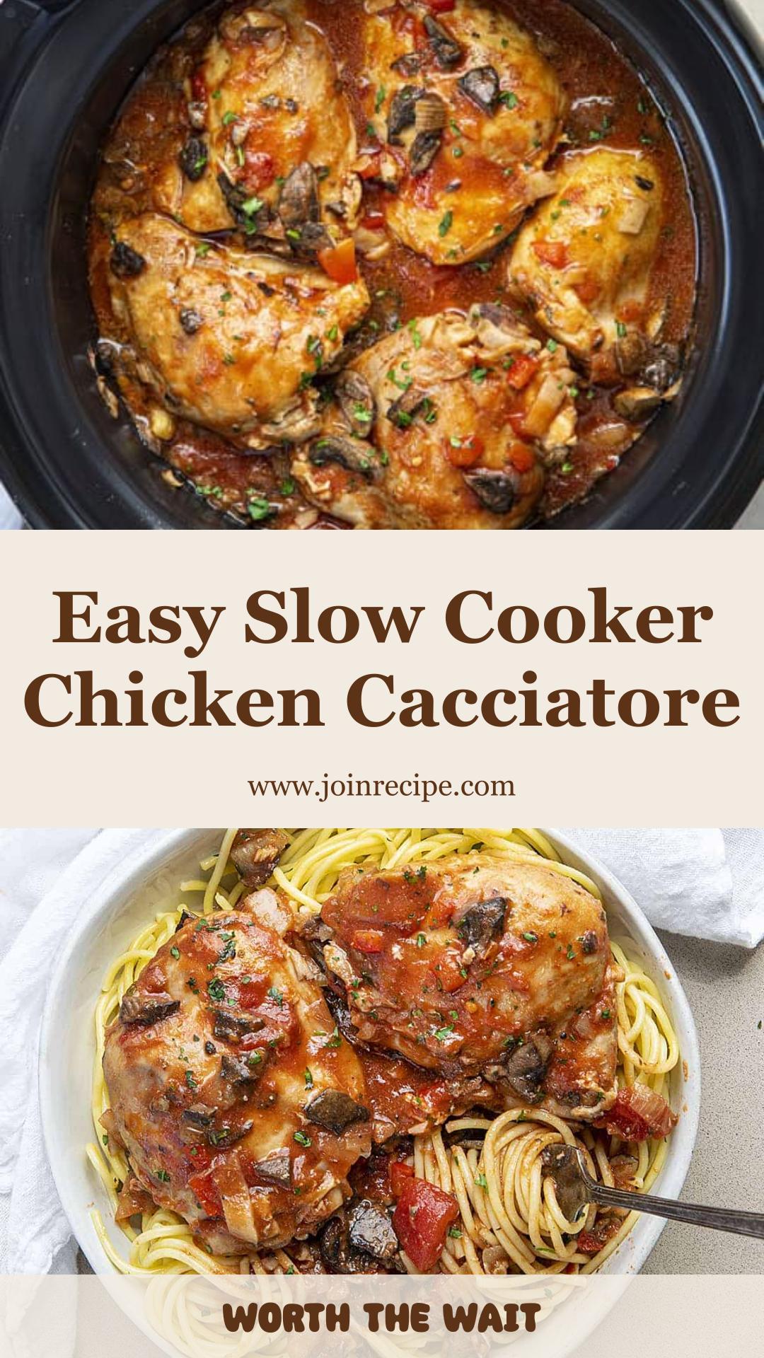 Slow Cooker Chicken Cacciatore with Herb Tomato Sauce and Vegetables — pin 2