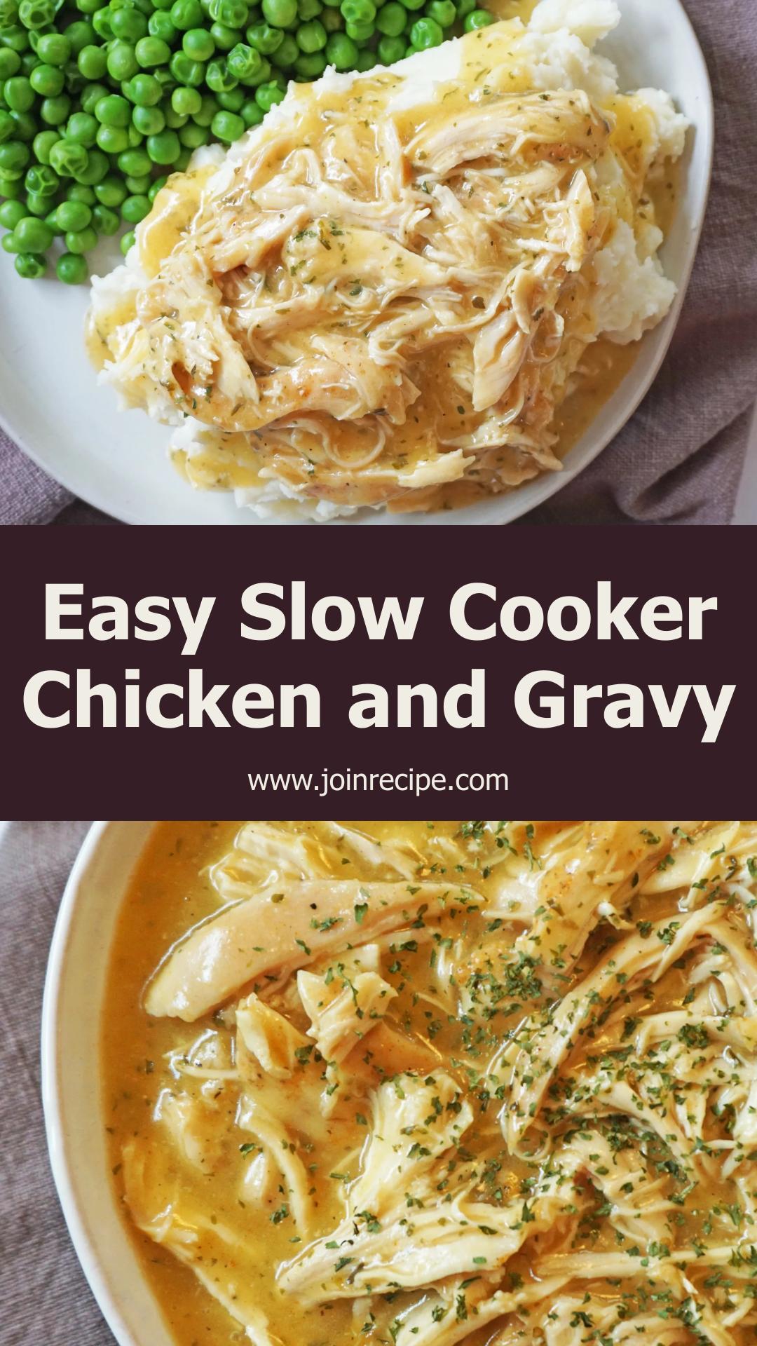 Slow Cooker Chicken and Gravy with Shredded Chicken — pin 3