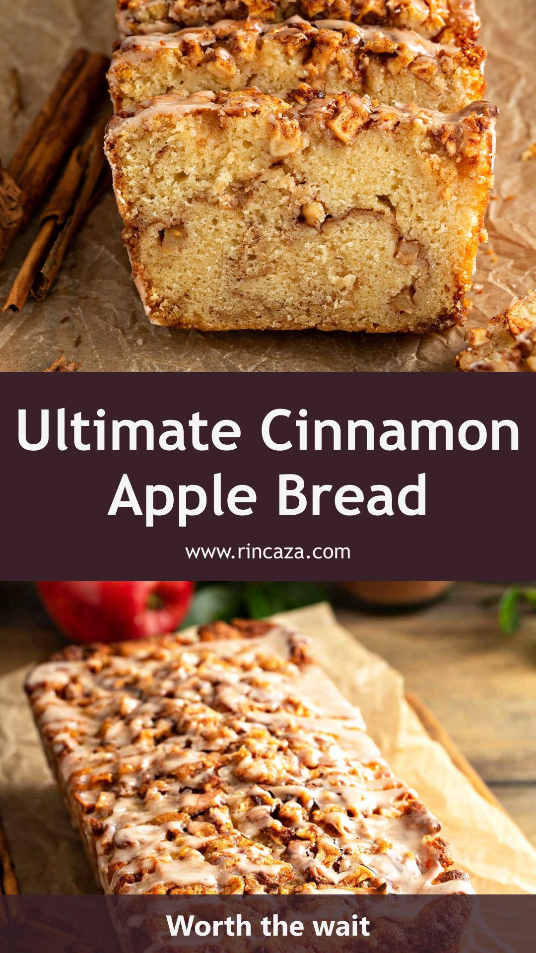 Cinnamon Apple Bread with Brown Sugar Swirls and Cinnamon Glaze — pin 2