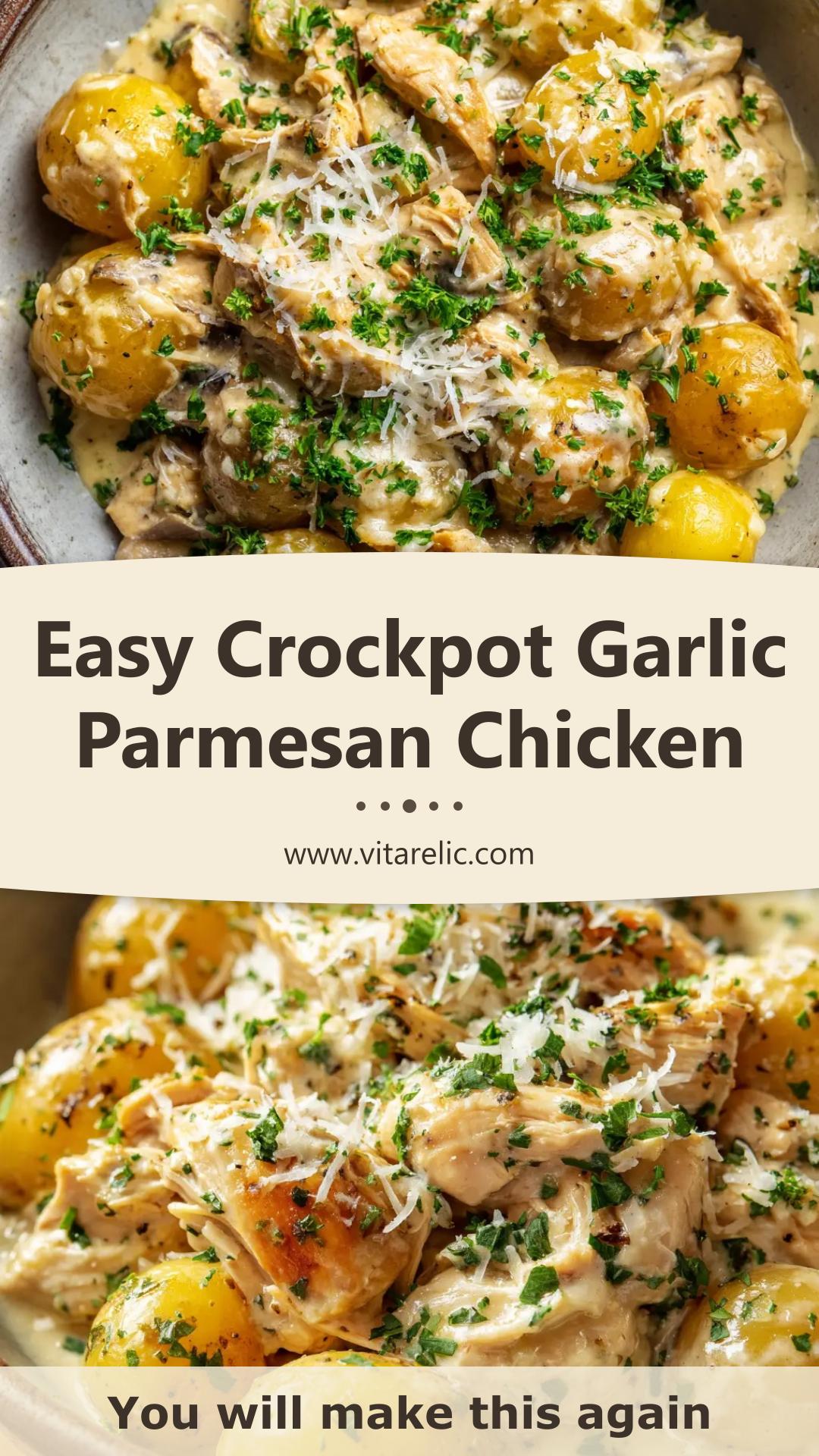 Crockpot Garlic Parmesan Chicken and Potatoes — pin 2