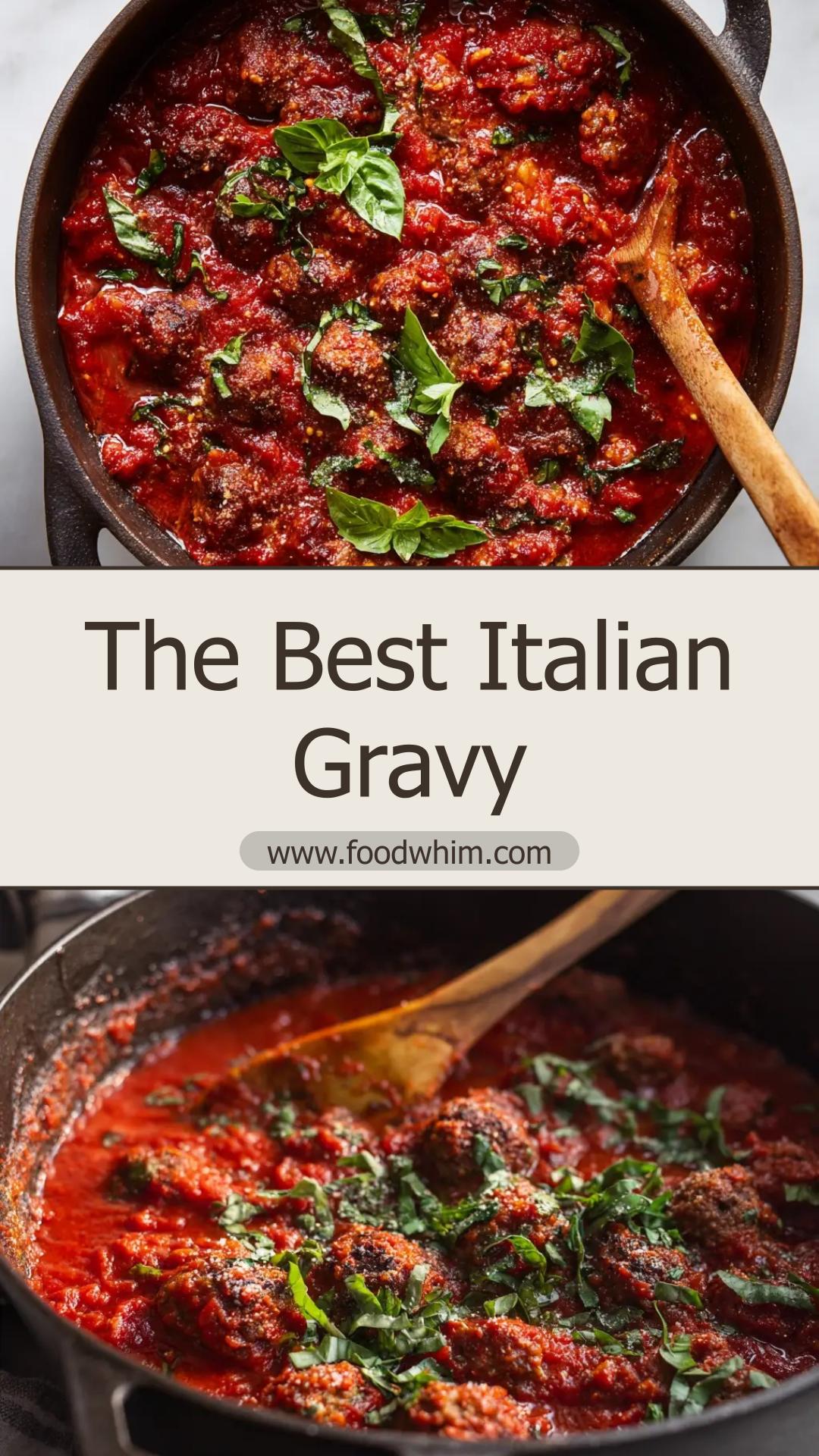Authentic Italian Gravy: Sunday Sausage Meat Sauce — pin 1