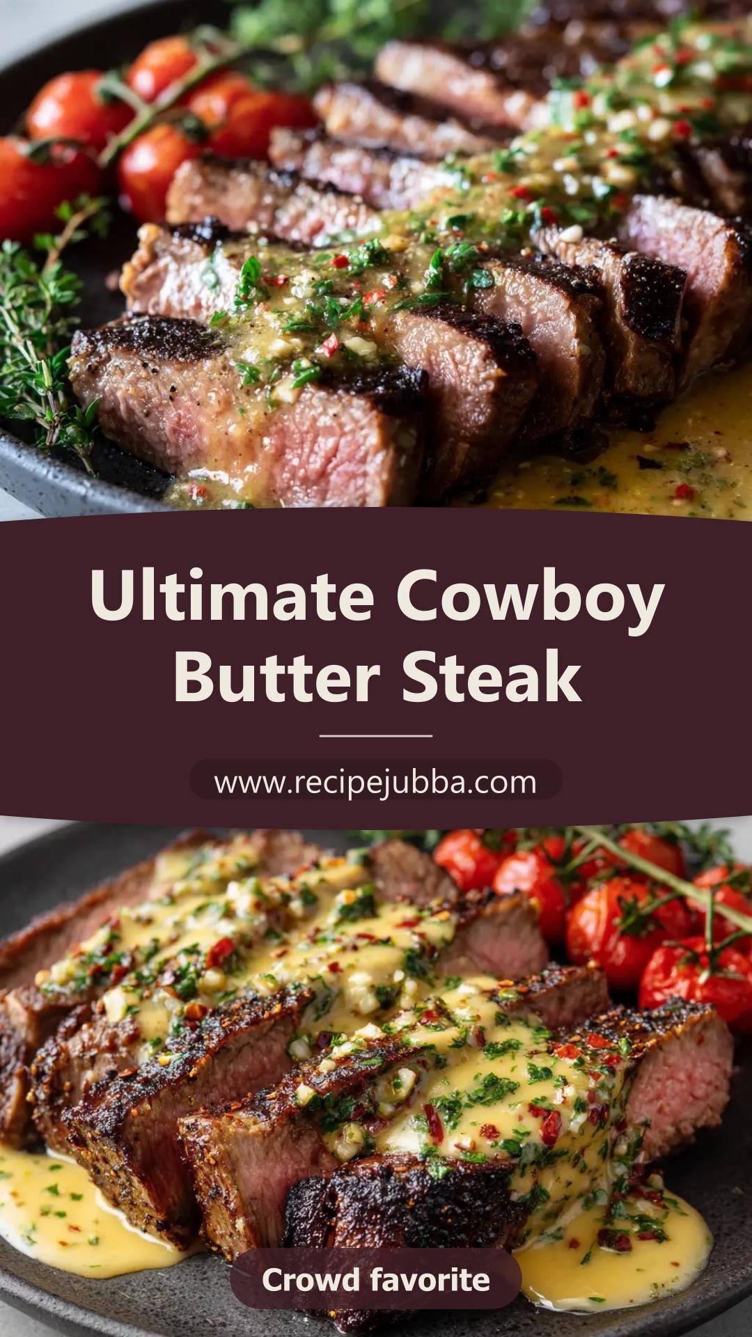 Cowboy Butter Steak with Garlic Butter and Blistered Tomatoes — pin 2