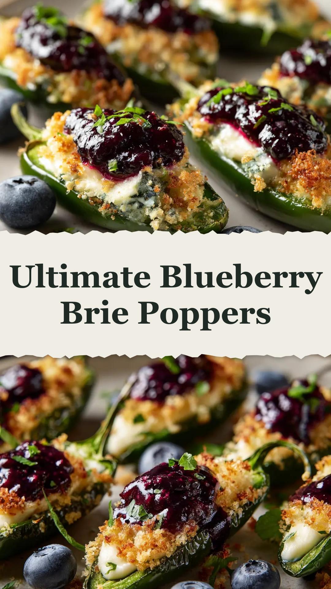 Blueberry Brie Jalapeño Poppers with Bacon and Blueberry Sauce — pin 1