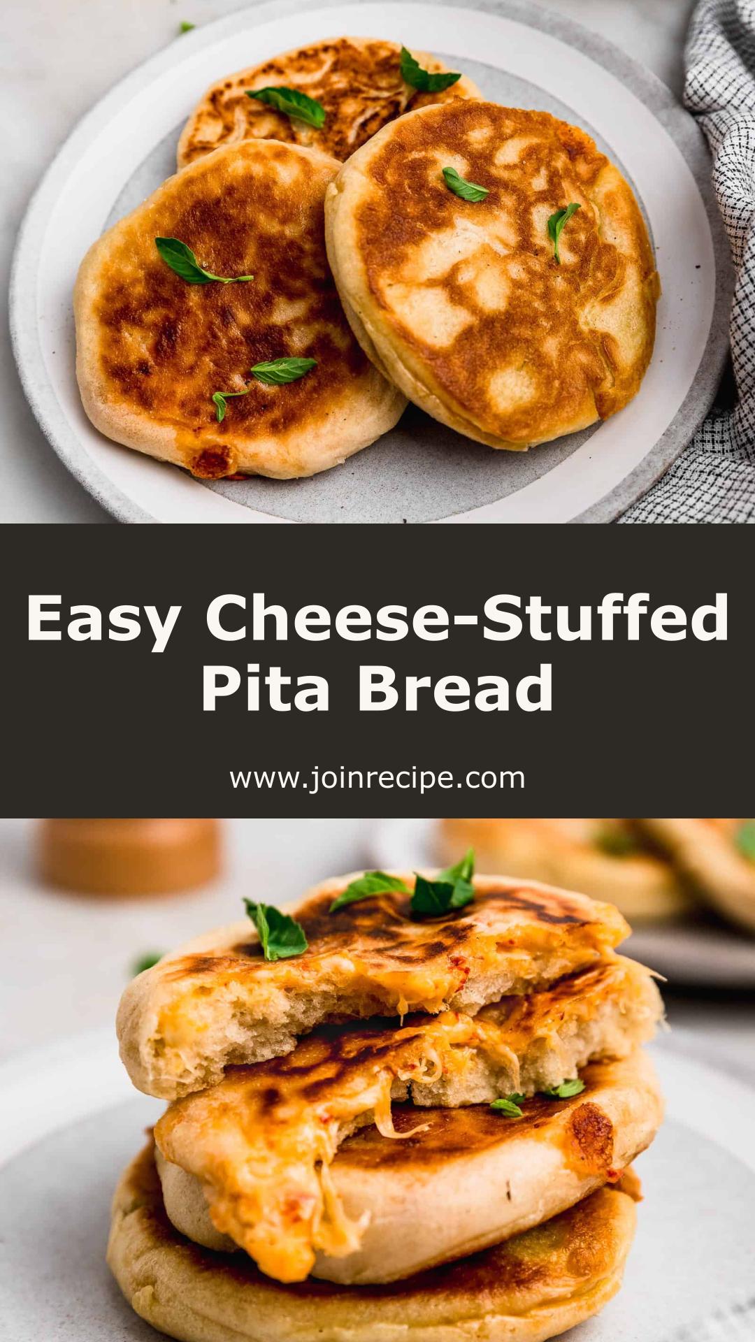 Cheese-Stuffed Pita Bread with Roasted Peppers — pin 5