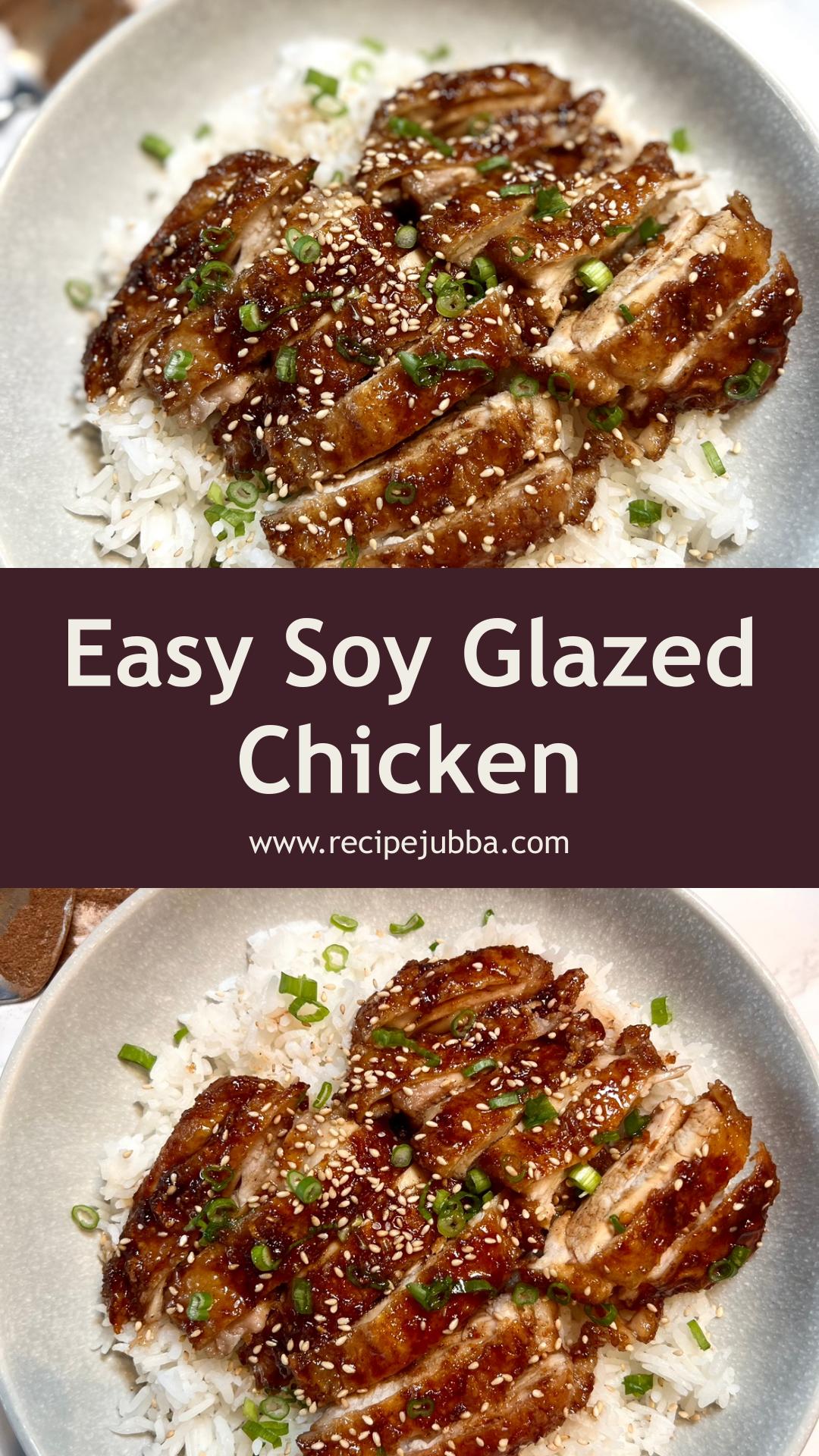Soy Glazed Chicken with Sticky Honey Soy Sauce and Five-Spice — pin 1