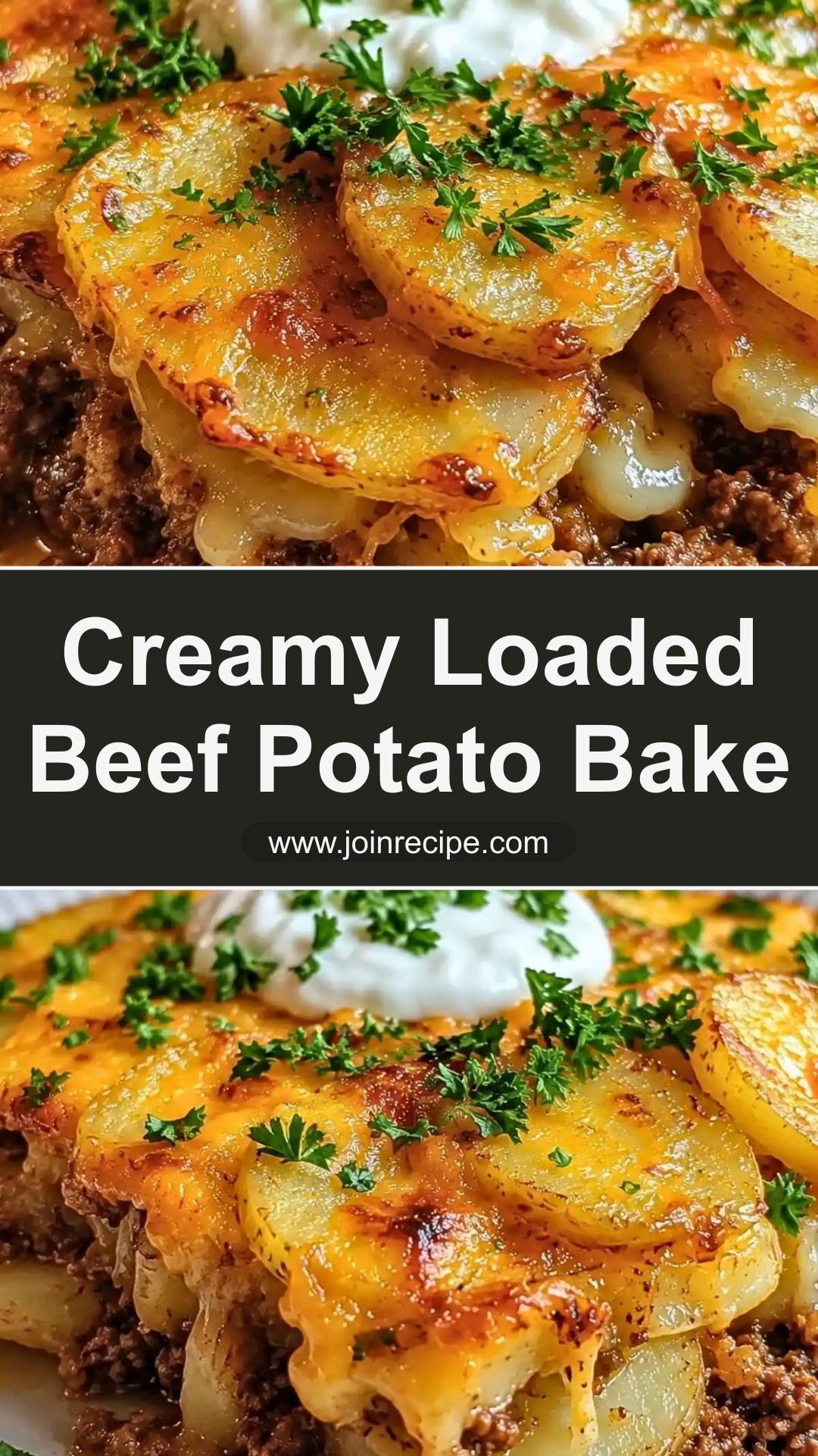 Loaded Beef and Potato Bake with Creamy Greek Yogurt Layers — pin 3