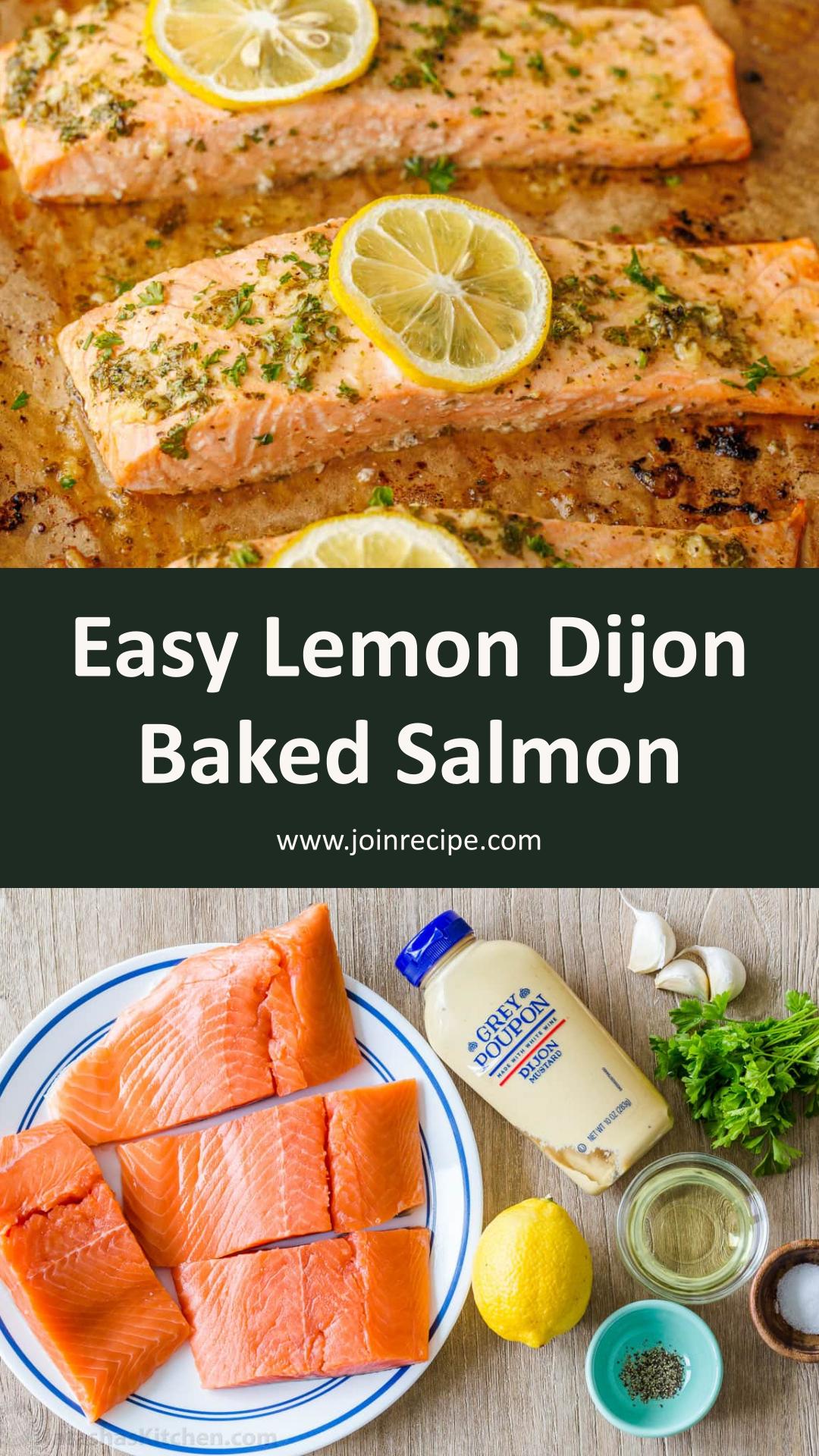 Baked Salmon with Zesty Lemon Dijon Garlic Marinade — pin 3