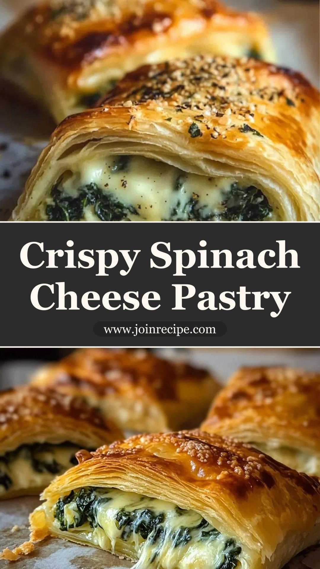 Cheese and Spinach Stuffed Pastry with Flaky Puff Pastry — pin 3