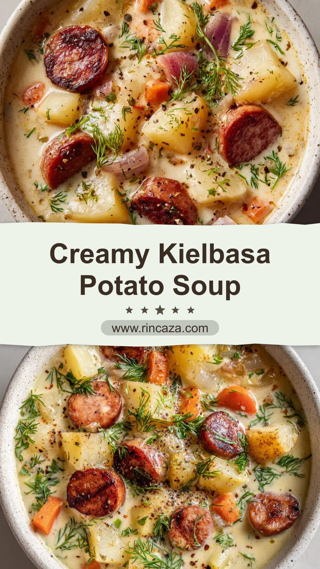Kielbasa Potato Soup With Dill and Yukon Gold Potatoes — pin 1