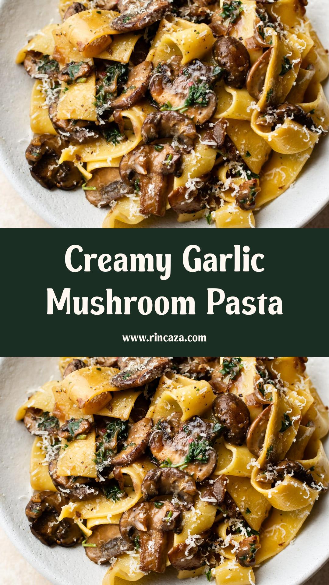 Garlic Mushroom Pasta with Lemon Parmesan Sauce — pin 2