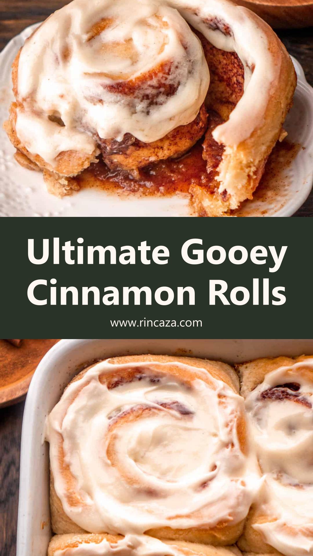 Gooey Cinnamon Rolls with Brown Sugar Caramel and Cream Cheese Frosting — pin 2