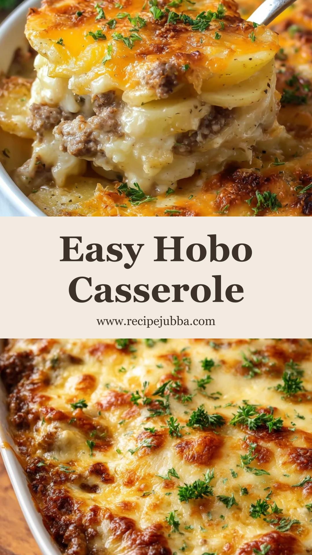 Hobo Casserole With Ground Beef, Potatoes, and Cheddar — pin 3
