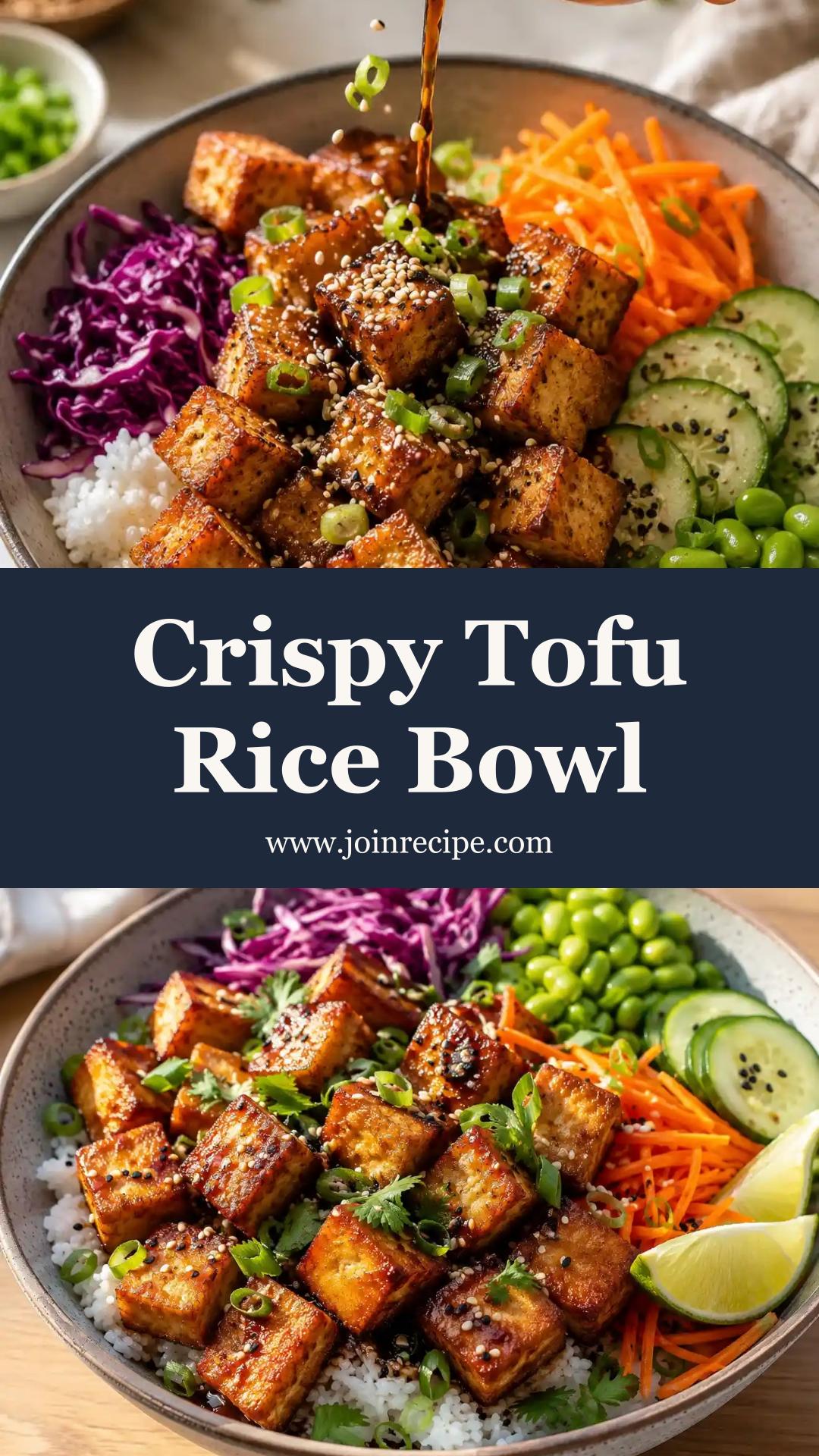 Crispy Tofu Rice Bowl: A Flavorful Plant-Based Meal with Fresh Vegetables — pin 2