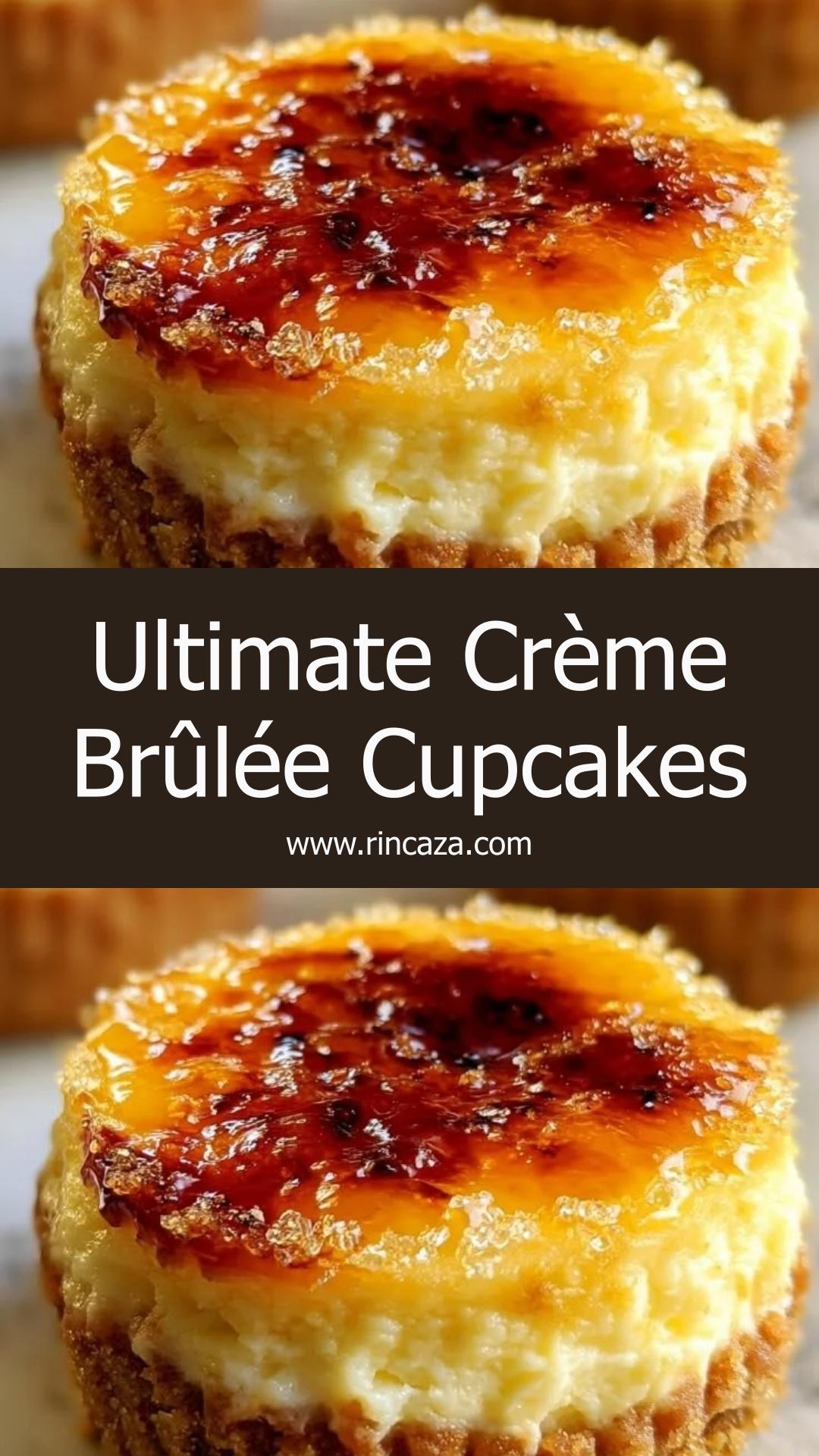 Crème Brûlée Cheesecake Cupcakes: Rich Creamy Dessert with Crunchy Caramel Topping — pin 2
