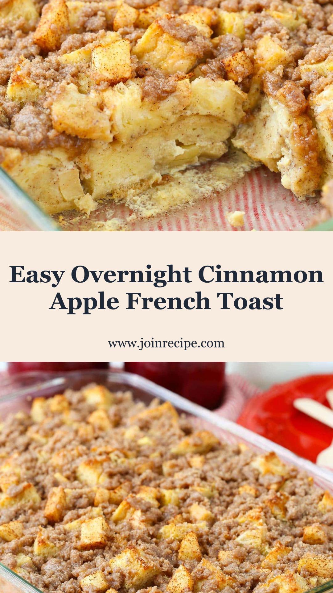 Overnight Cinnamon Apple Baked French Toast Casserole: Easy Breakfast for Holidays — pin 1