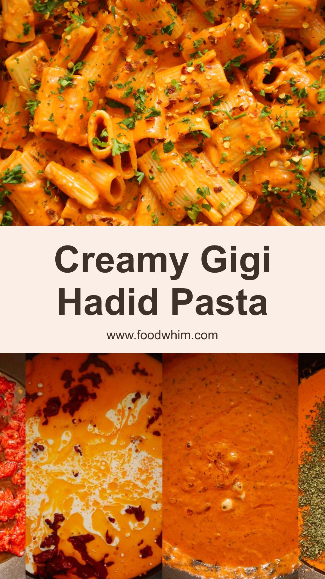 Gigi Hadid Pasta with Creamy Tomato Sauce and Rigatoni — pin 1