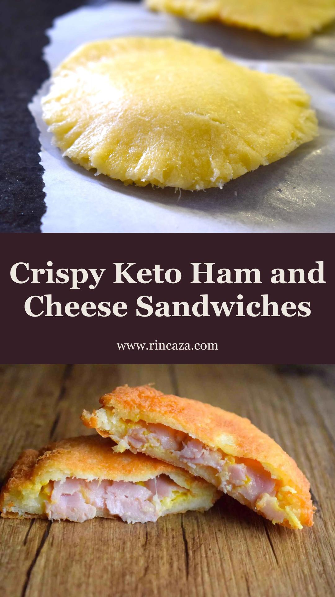 Keto Fried Ham and Cheese Sandwiches With Golden Crispy Dough — pin 1