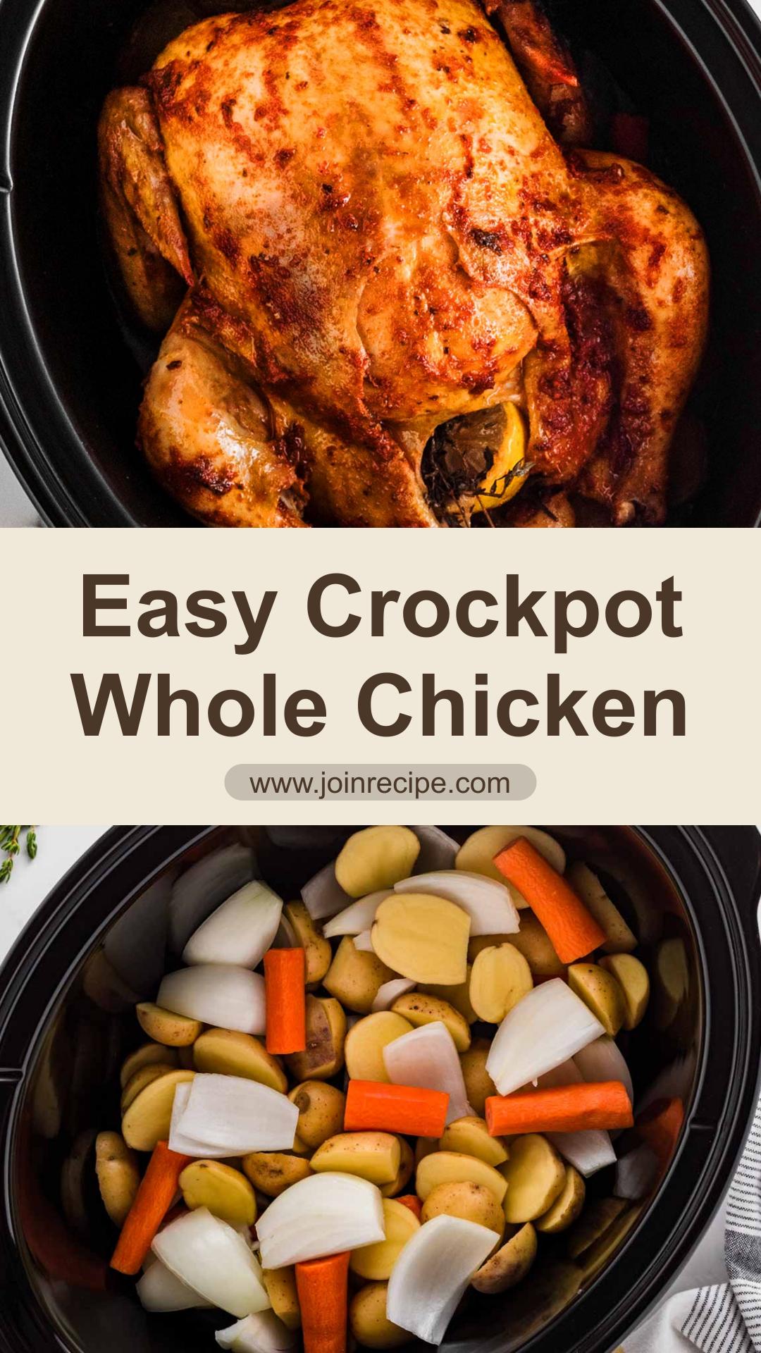 Crockpot Whole Chicken with Lemon-Herb Butter Seasoning — pin 1