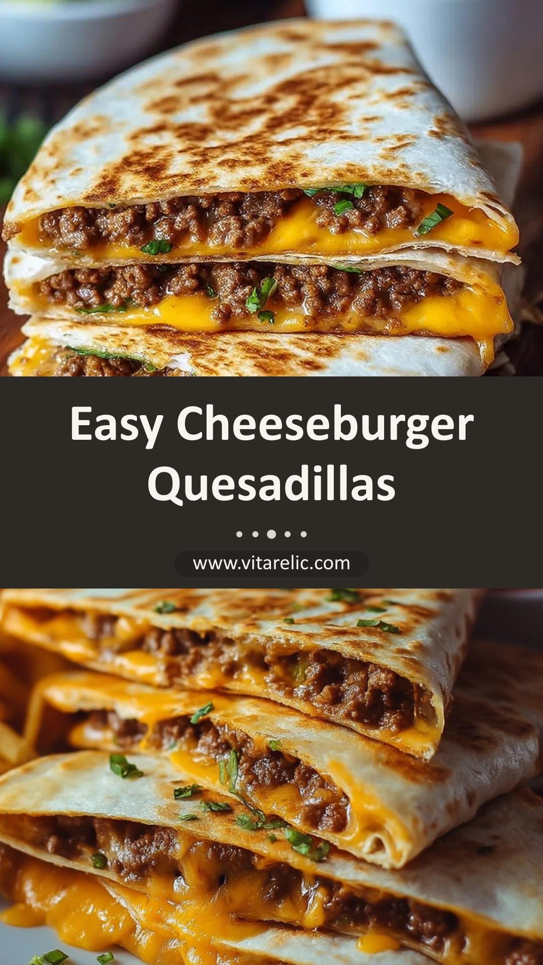 Cheeseburger Quesadillas with Tangy Burger Sauce — pin 4