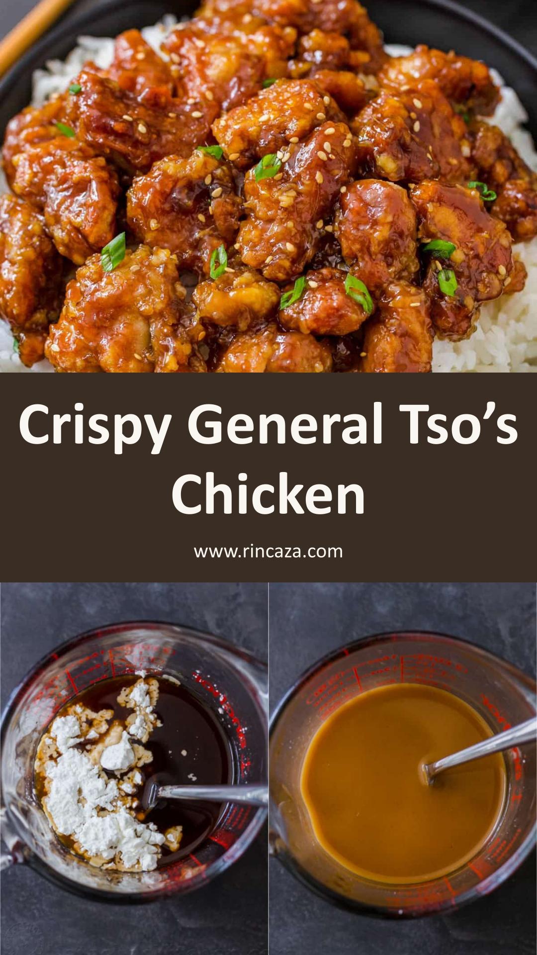 General Tso’s Chicken with Crisp Golden Coating and Tangy Sweet-Spicy Sauce — pin 1