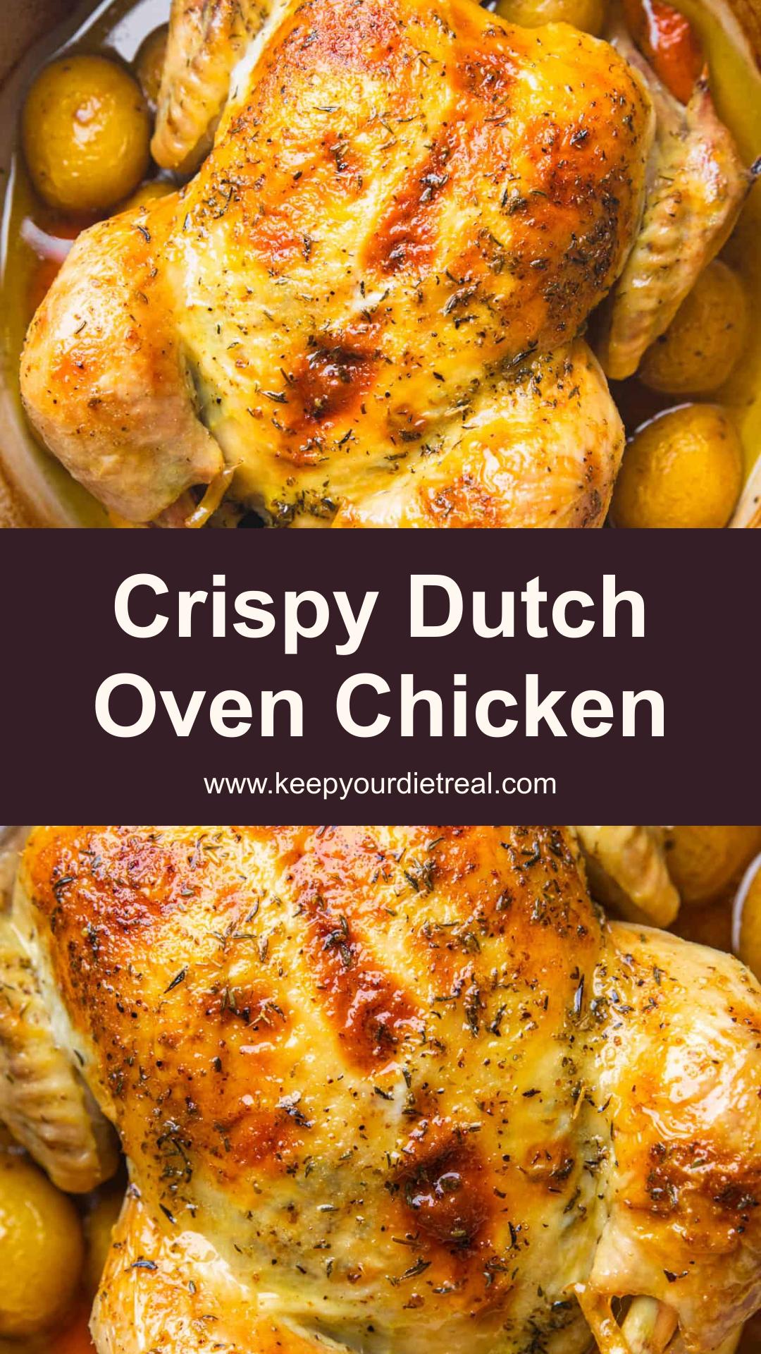 Dutch Oven Whole Chicken with Crispy Skin and Herb Butter — pin 1