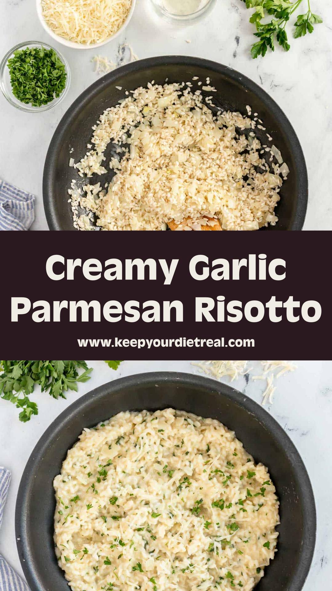 Garlic Parmesan Risotto with Freshly Grated Parmesan and Garlic — pin 2