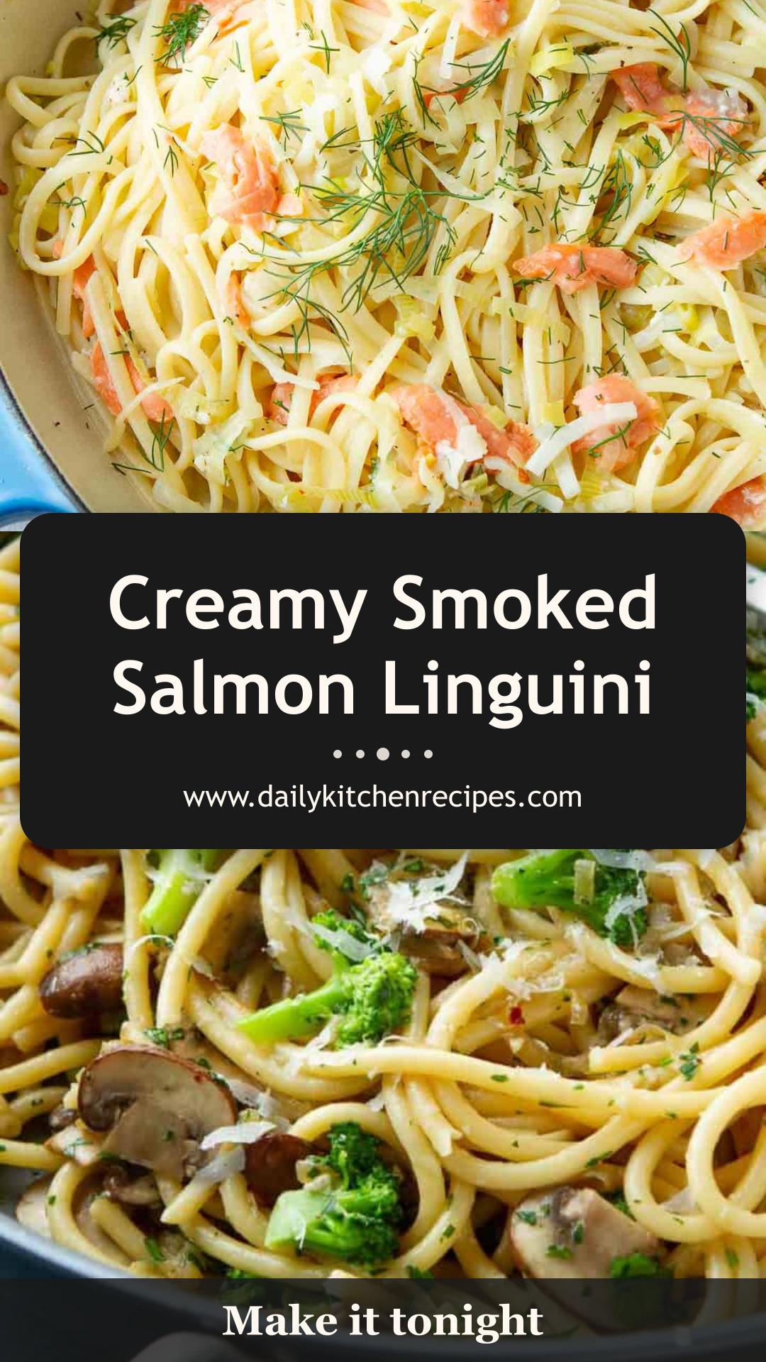 Smoked Salmon Linguine 6 Ingredients Ultimate Delicious — pin 1