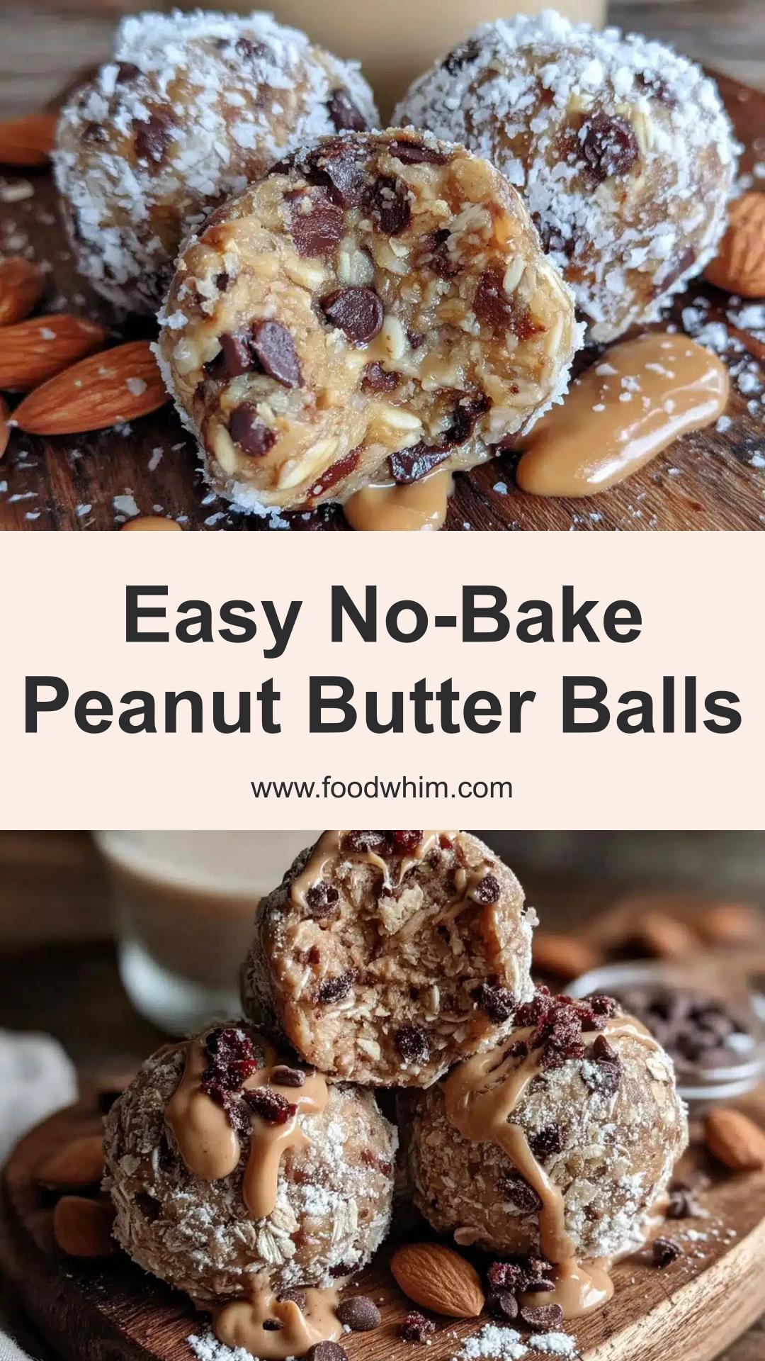 Easy No-Bake Peanut Butter Protein Balls: Quick 5-Minute Snack — pin 1