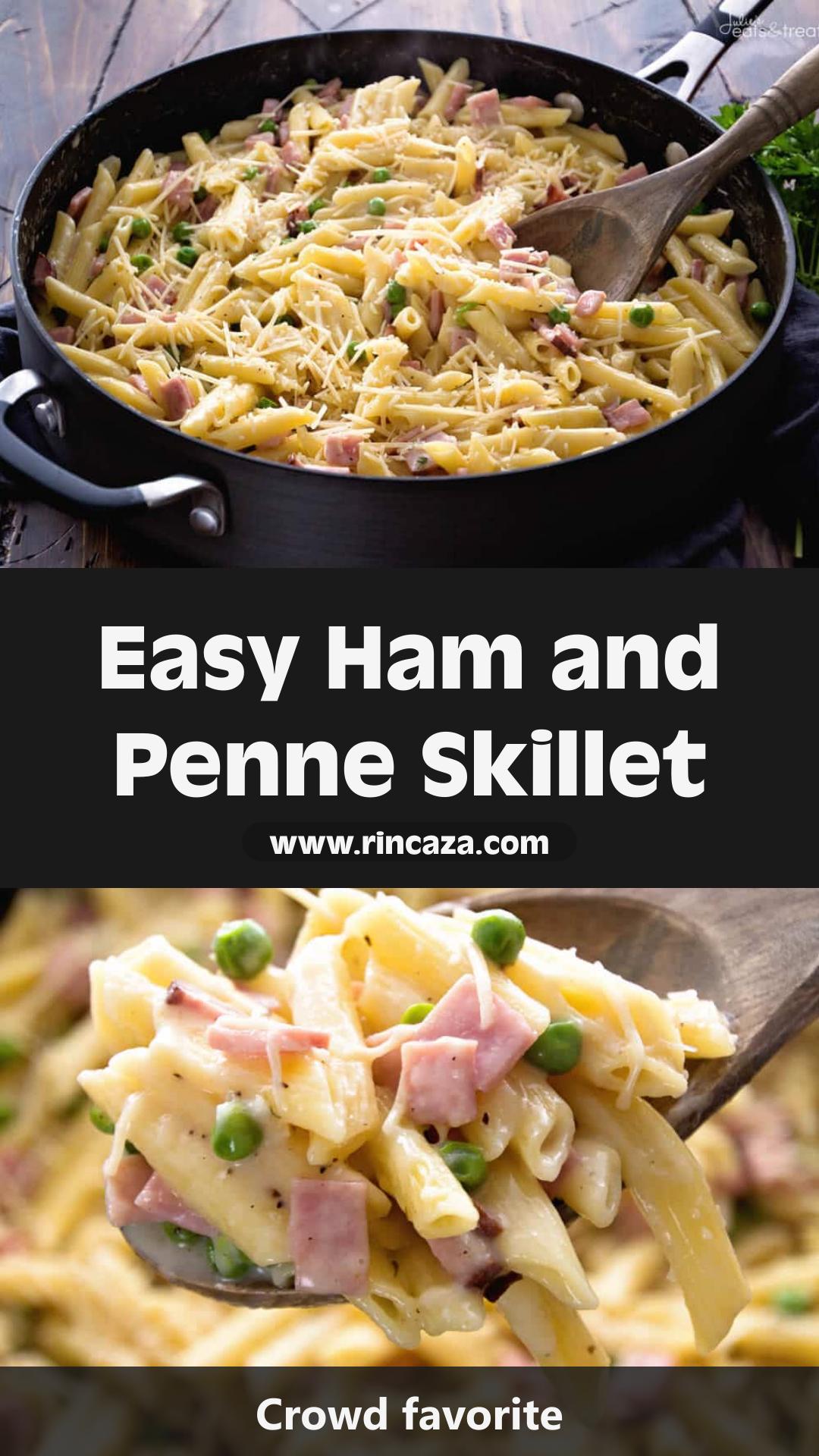 One-Pot Ham and Penne Skillet with Creamy Peas and Parmesan — pin 2