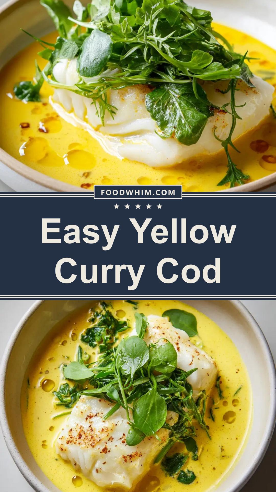 Yellow Curry Poached Cod with Watercress and Chili Oil — pin 1