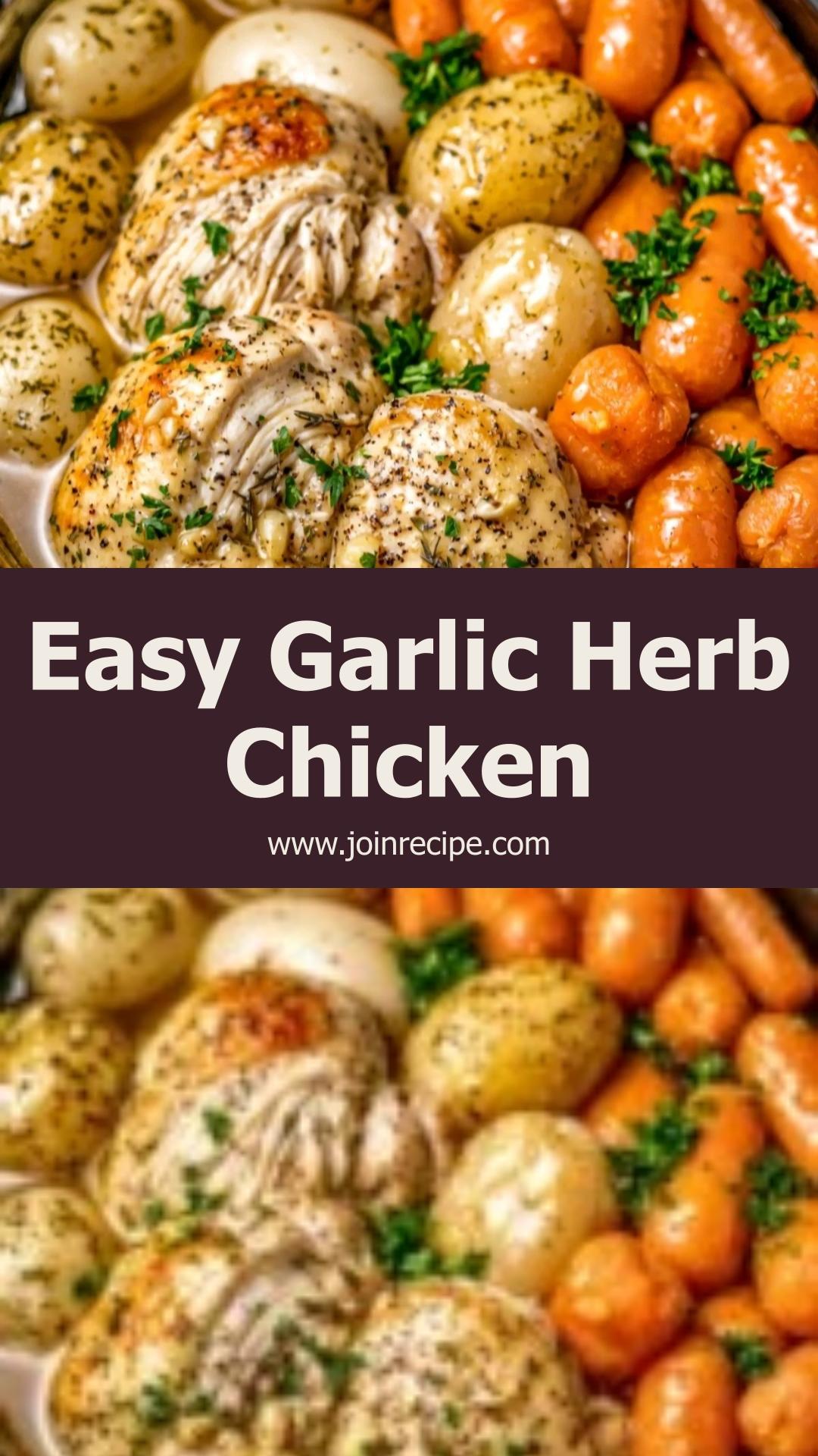 Easy Crockpot Garlic Herb Chicken with Tender Veggies for Cozy Nights — pin 1