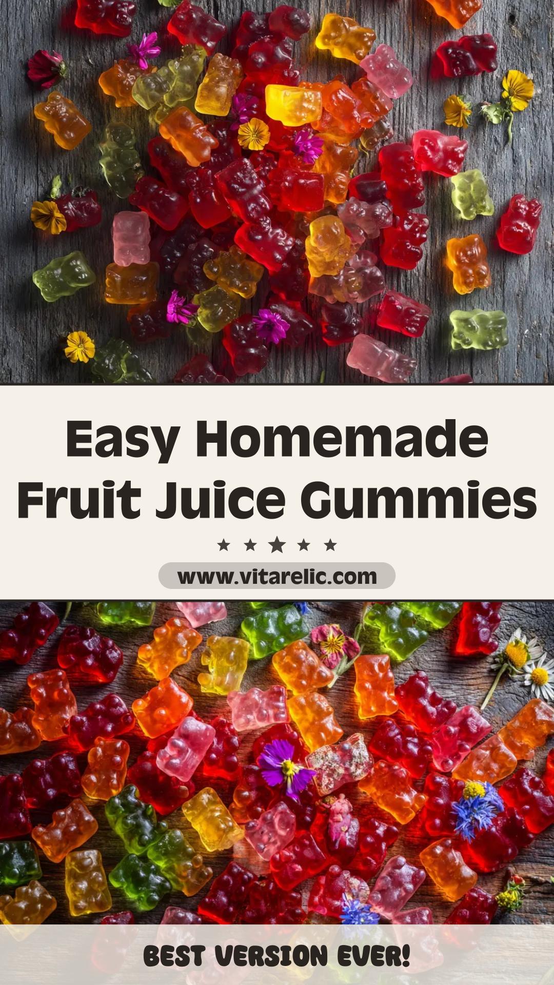 Homemade Gummies with Fruit Juice and Gelatin — pin 1