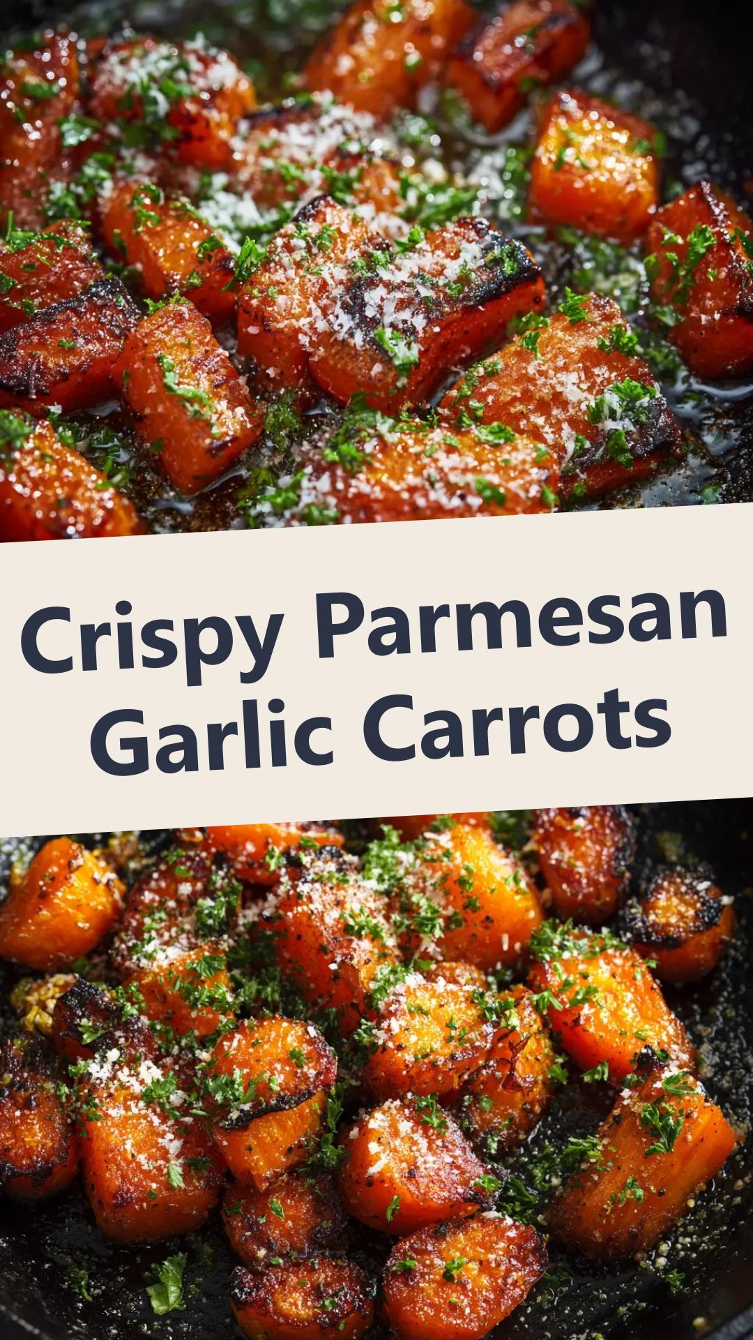 Parmesan Garlic Roasted Carrots with Crispy Parmesan — pin 1