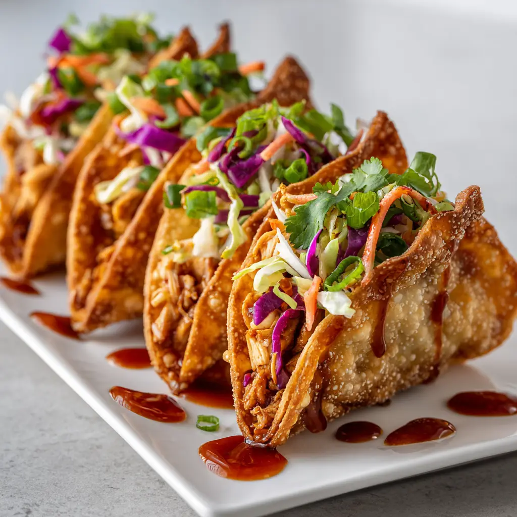 Applebee's Chicken Wonton Tacos with Sweet Chili Sauce