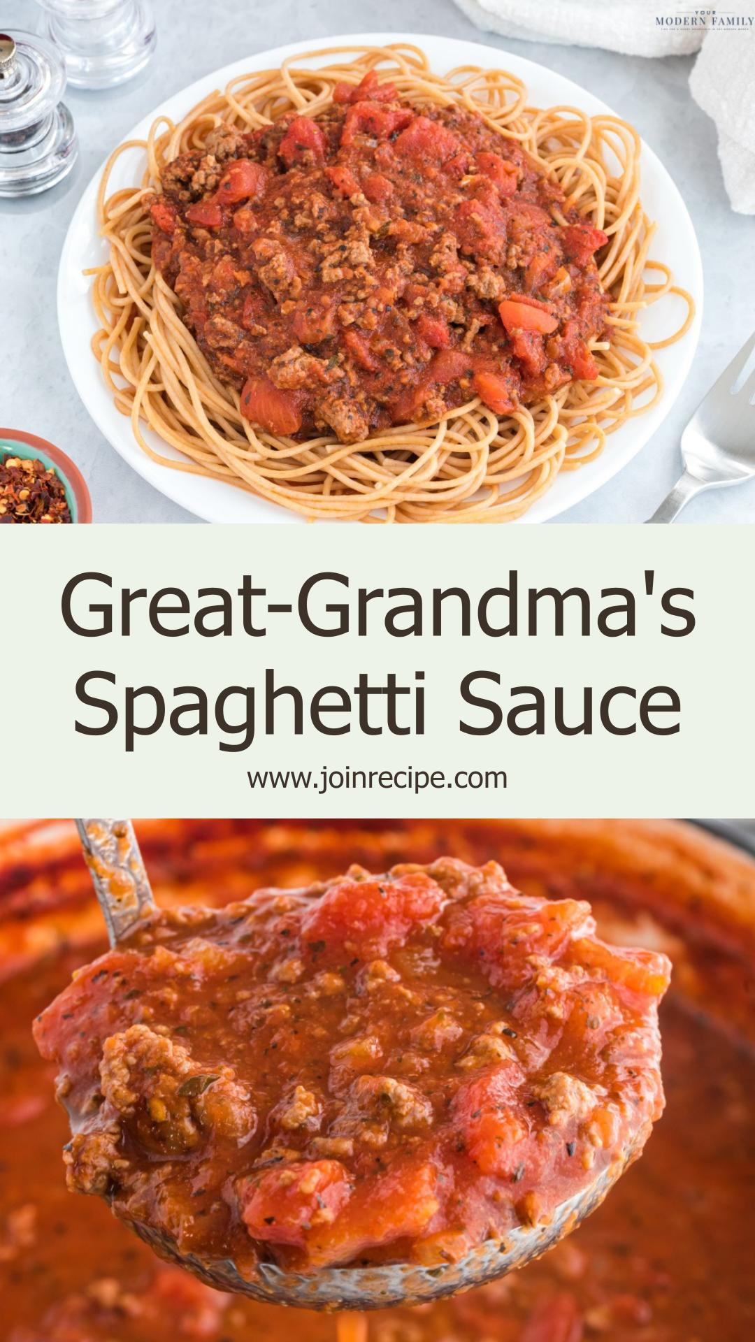 Great-Grandma's Homemade Spaghetti Sauce: Authentic Italian Comfort Food — pin 2