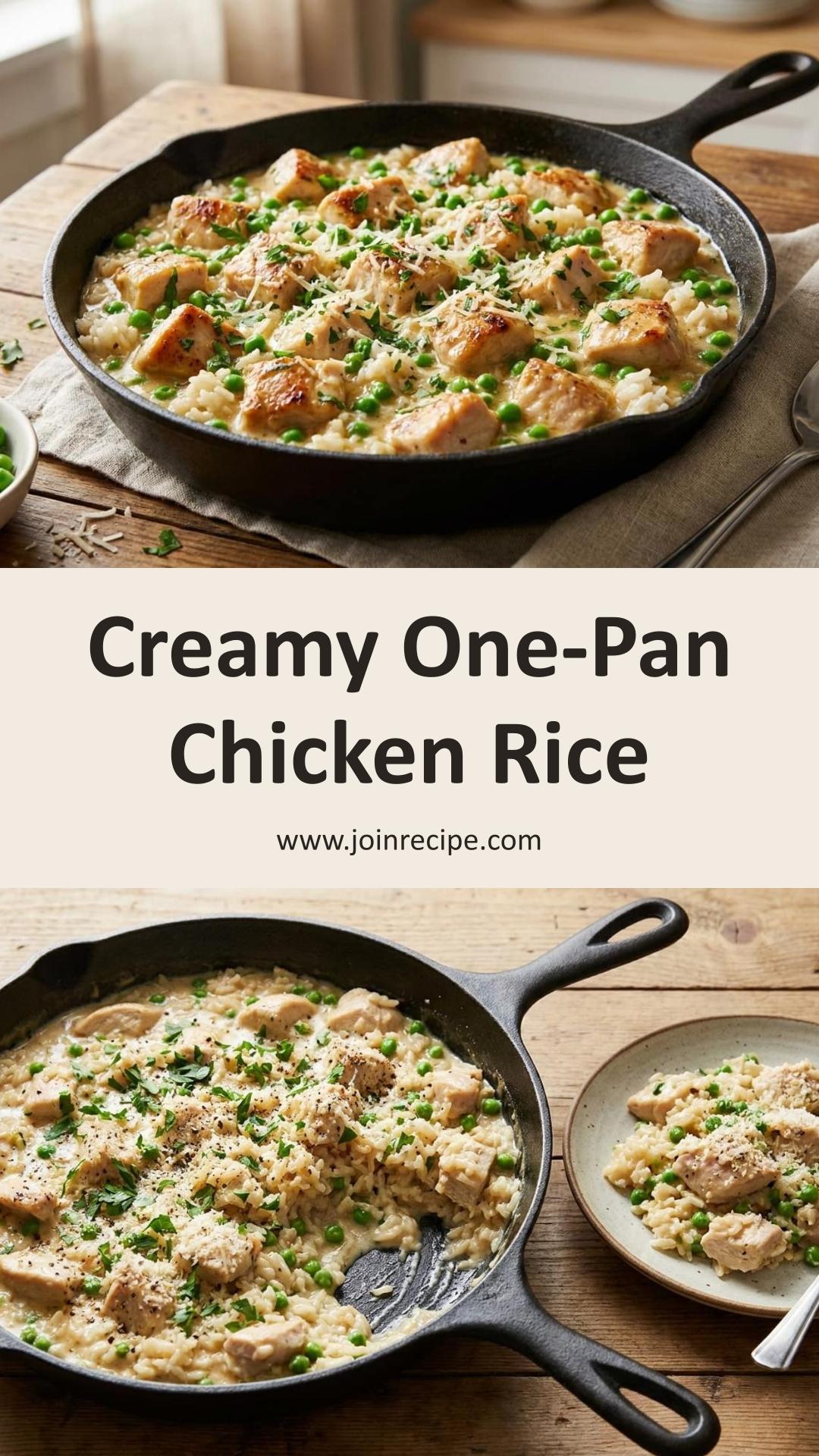 Quick Creamy Chicken and Rice Skillet: Cozy One-Pan Dinner with Parmesan Sauce — pin 2