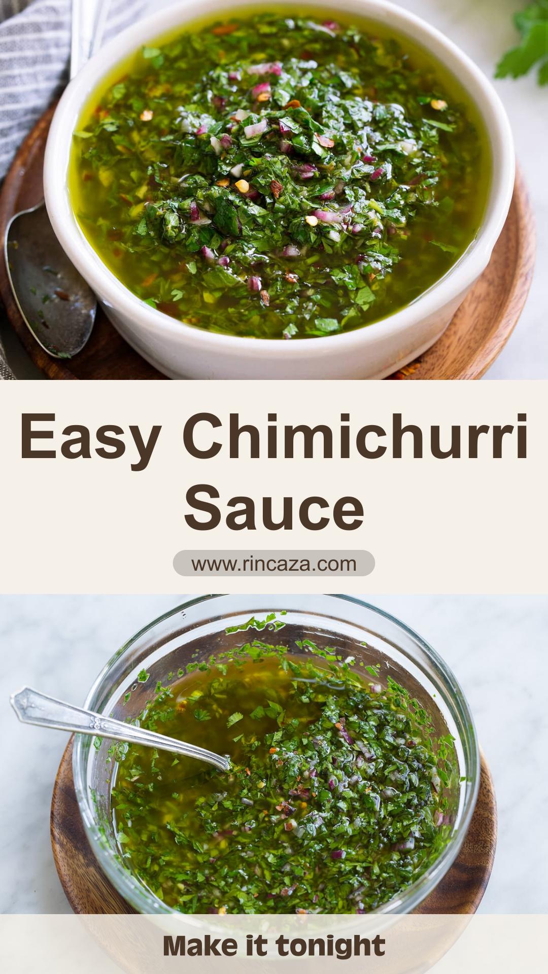 Chimichurri Sauce With Fresh Herbs, Red Wine Vinegar, and Lemon — pin 1