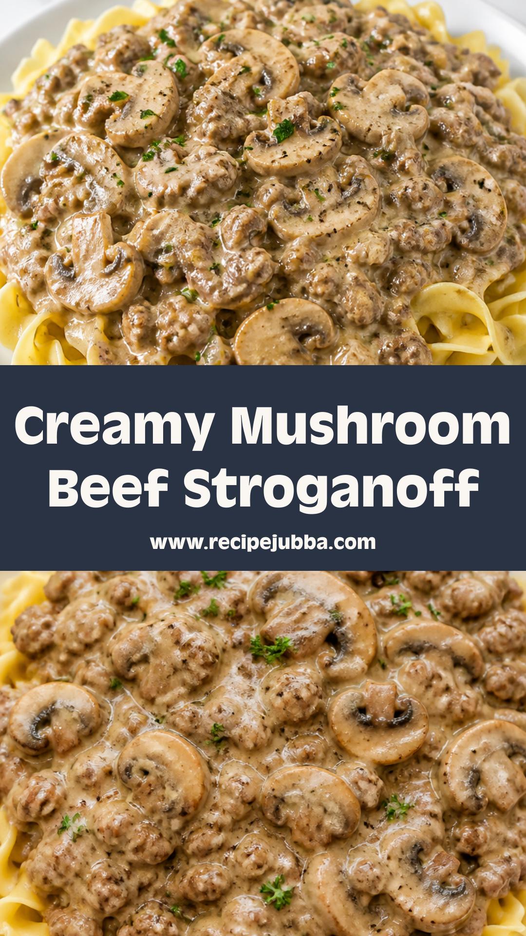 Creamy Mushroom and Ground Beef Stroganoff: A Rich Comfort Classic — pin 2