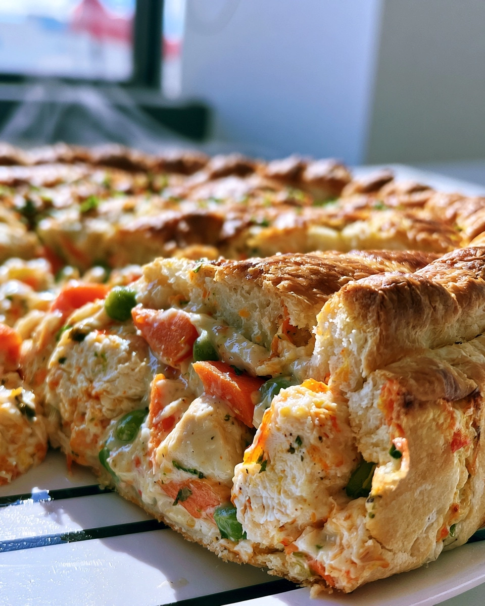 Chicken Pot Pie with Creamy Vegetable Filling and Flaky Crust