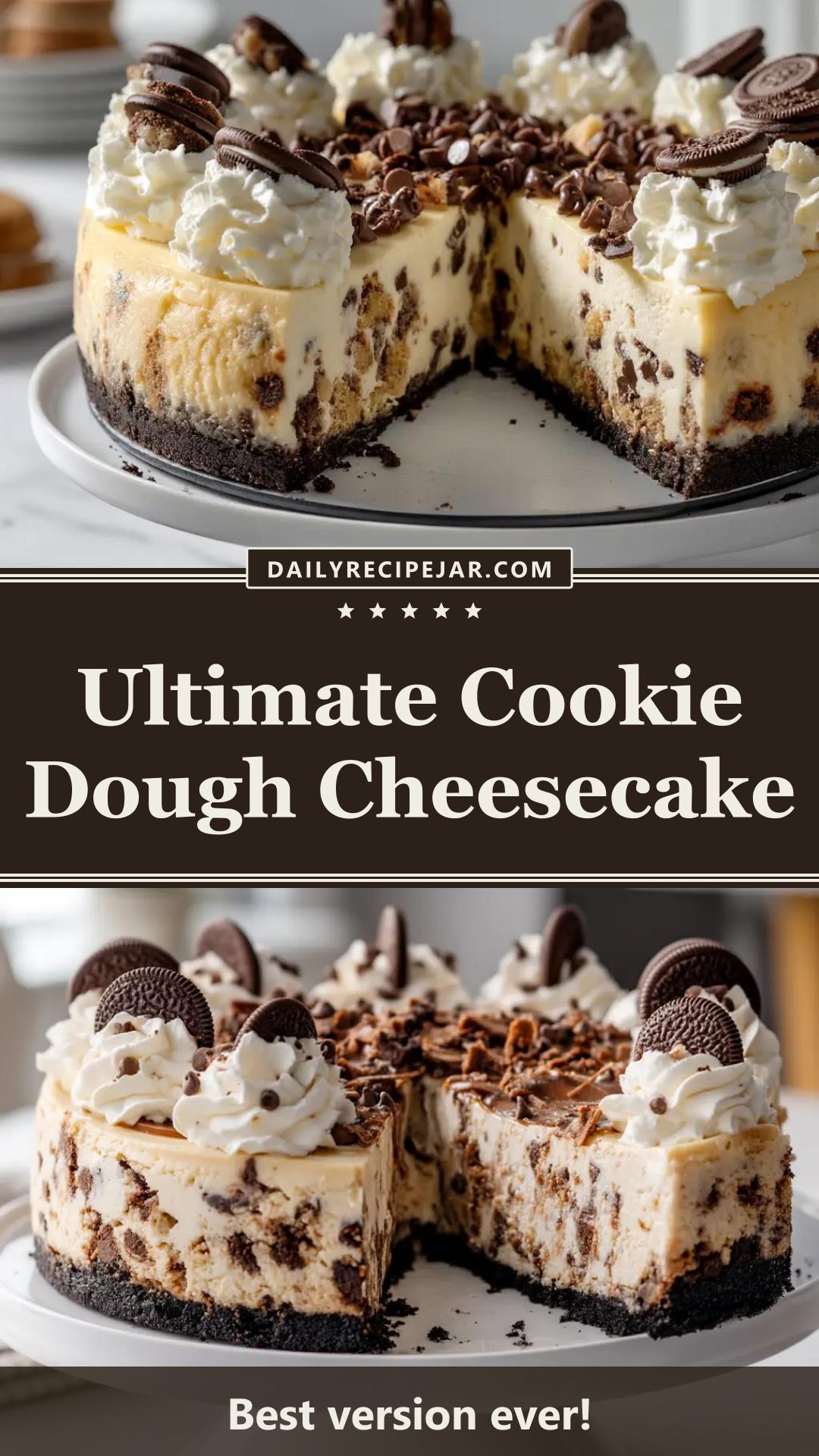 Cookie Dough Cheesecake with Edible Chocolate Chip Cookie Dough — pin 1