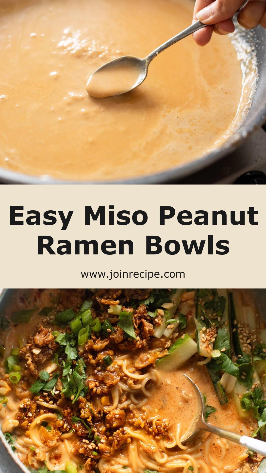 Miso Peanut Ramen Bowls with Crispy Teriyaki Tofu — pin 2
