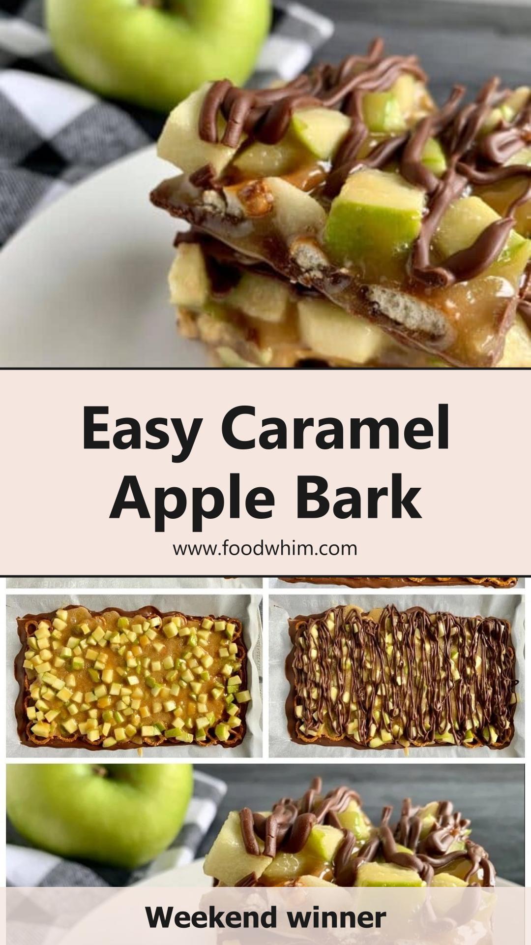 Caramel Apple Bark With Crisp Green Apple and Salty Pretzels — pin 3