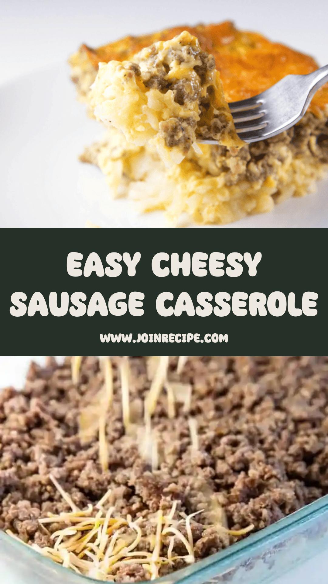 Overnight Cheesy Sausage and Hashbrown Casserole: Simple Holiday Breakfast — pin 1