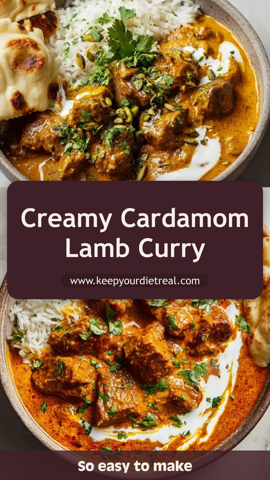 Creamy Cardamom Lamb Curry with Coconut Cream — pin 2