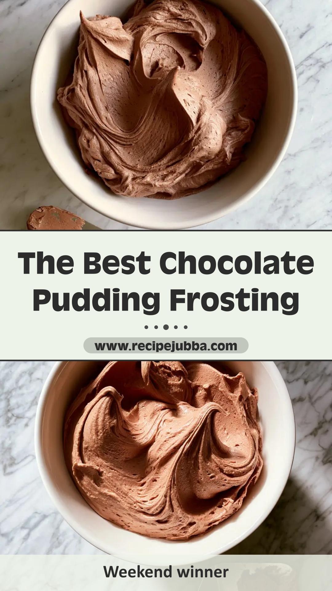 Chocolate Pudding Frosting with Deep Sculpted Swirls — pin 1