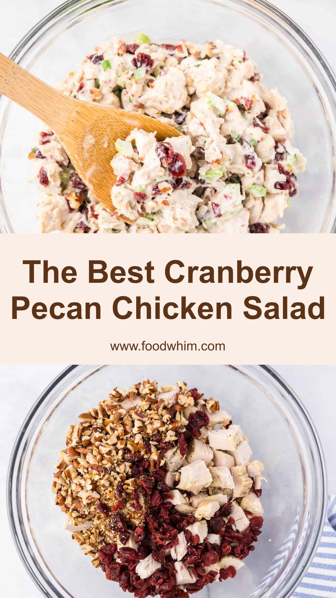 Cranberry Pecan Chicken Salad with Sweet-Tart Cranberries and Crunchy Celery — pin 1