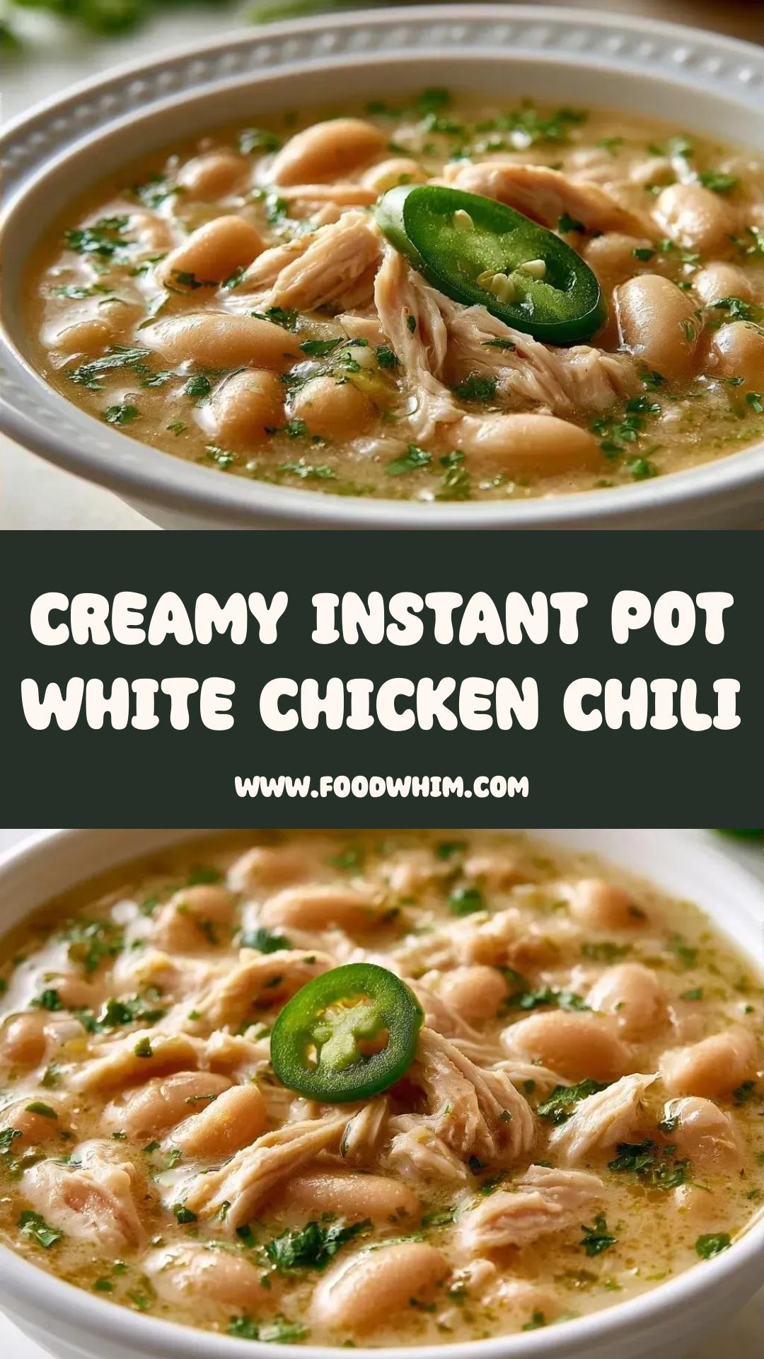 Instant Pot White Chicken Chili: Creamy and Hearty for Easy Meal Prep — pin 1